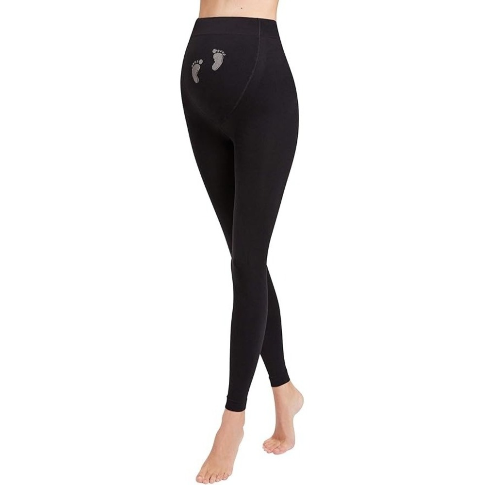 Wolford Maternity 66 Leggings Black High Waisted Baby‎ Footprint Size S Small